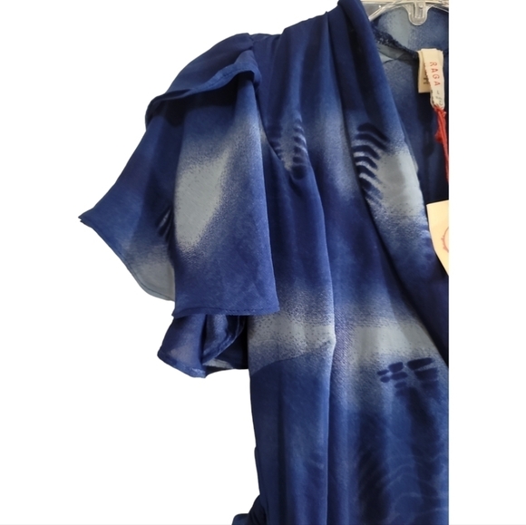 NWT Raga Down The River Wrap Dress in Navy Large Full Wrap Maxi Length Revolve - Picture 4 of 9